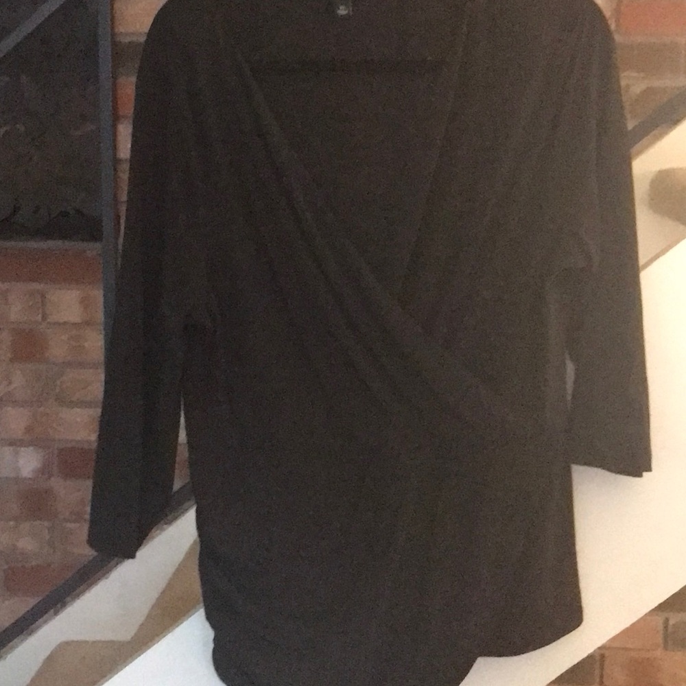 XL black faix wrap top- Ann Taylor
